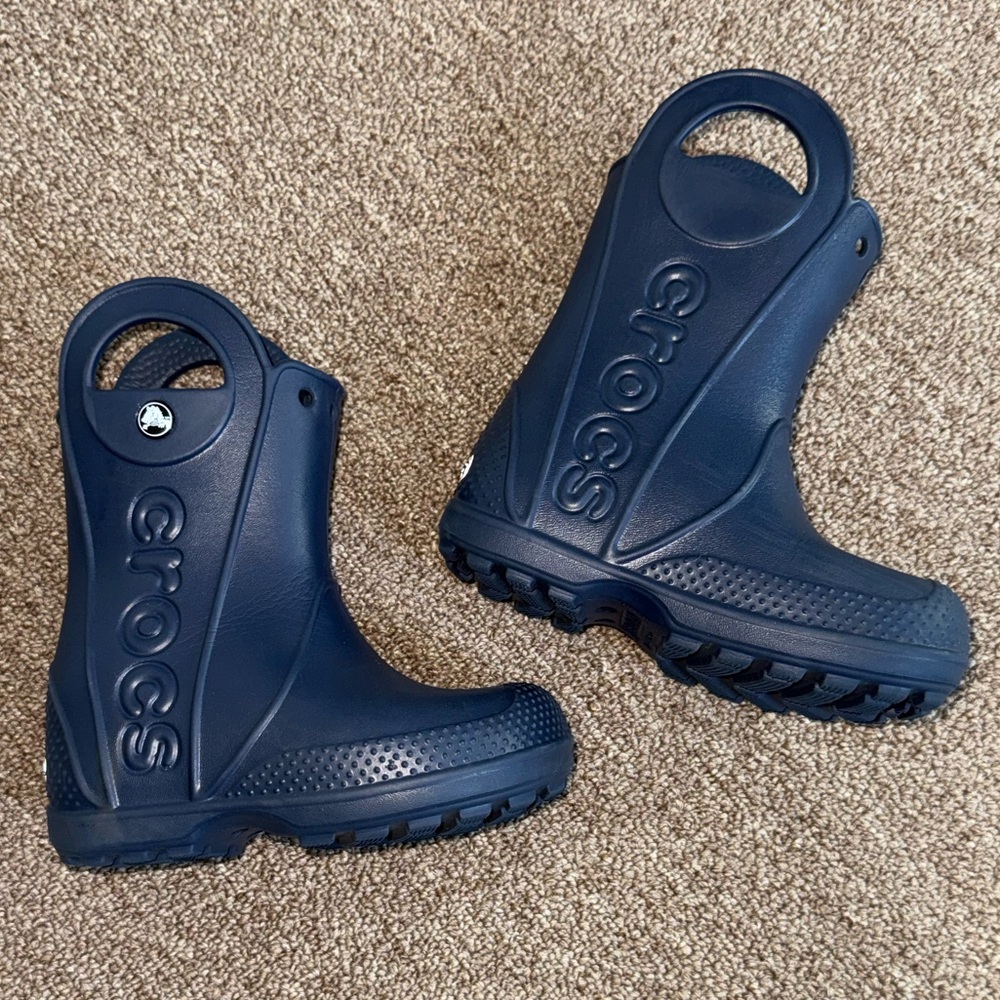 CROCS Navy Blue Toddler Handle It Rain Boots